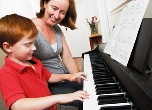 young piano student