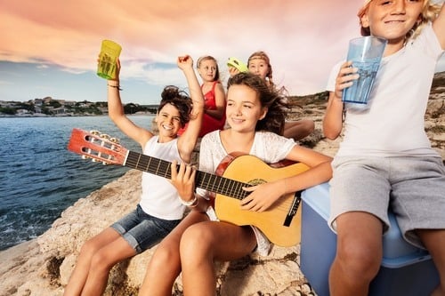 Summer scene with teenagers-1